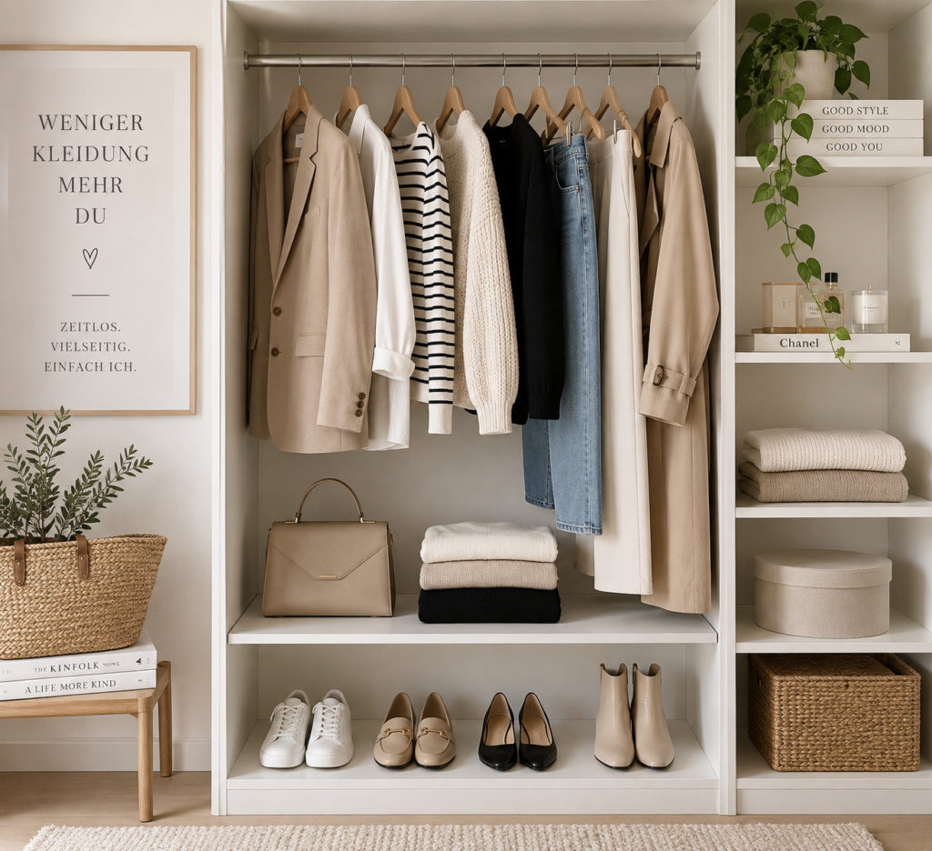 Capsule Wardrobe mit zeitlosen Basics in neutralen Farben